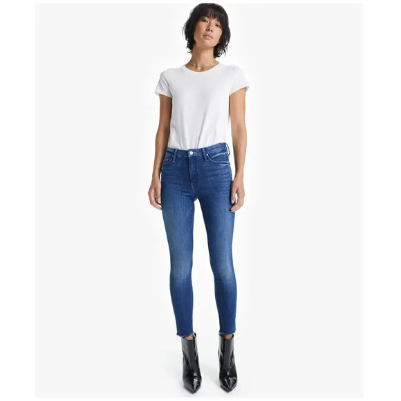 Mother The Looker Ankle Fray Skinny Jeans in Bazaar Adventures Size 26 - Picture 1 of 10